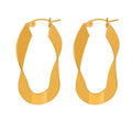 Twisted Geometric Open Hoop Earrings Gold And Steel Finish view 5
