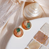 Orange Shell Studs