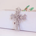 Rhinestone Cross Ribbon Keychain With Split Ring And Lobster Clasp view 9