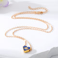 Gold Tone Heart Enamel Evil Eye Pendant Necklaces in Seven Colors view 4