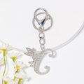 Rhinestone Fairy Letter Keychain Gold and Silver A to Z view 11