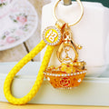 Jeweled Fortune Ingot Bowl Keychains in Four Colors with Braided Loops view 11