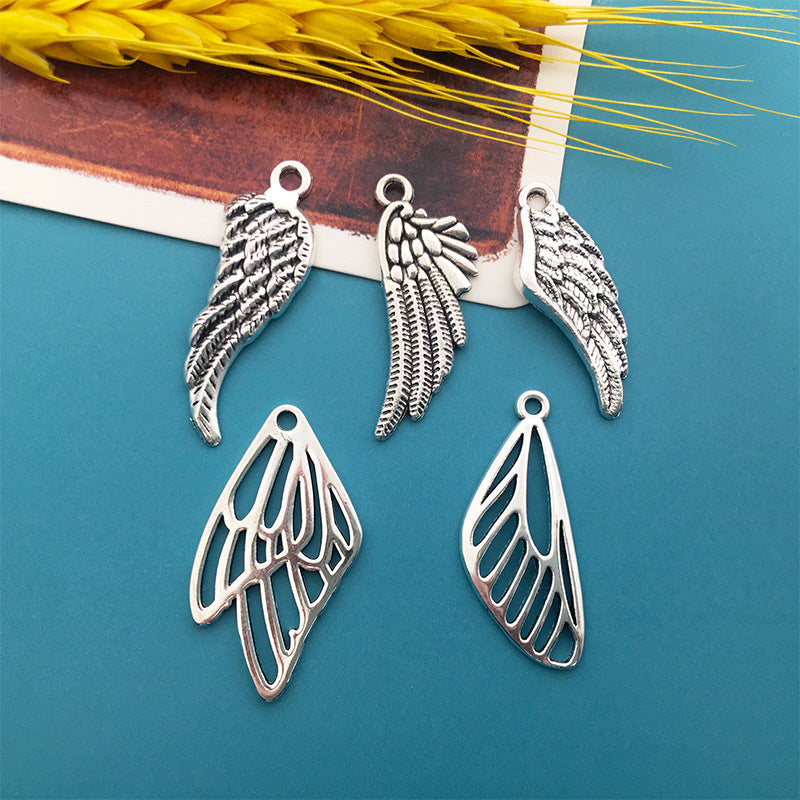 Antique Silver Zinc Alloy Dragonfly Wing Charm Pendant for DIY Bracelet Necklace Garment Decor