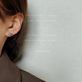 Silver Irregular Square Liquid Metal Stud Earrings view 4