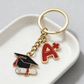 Graduation Cap Diploma A Plus Enamel Key Ring Gold view 4