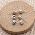 Fluted Large Hole Spacer Bead in Antique Silver and Antique Bronze Metal Finish view 2