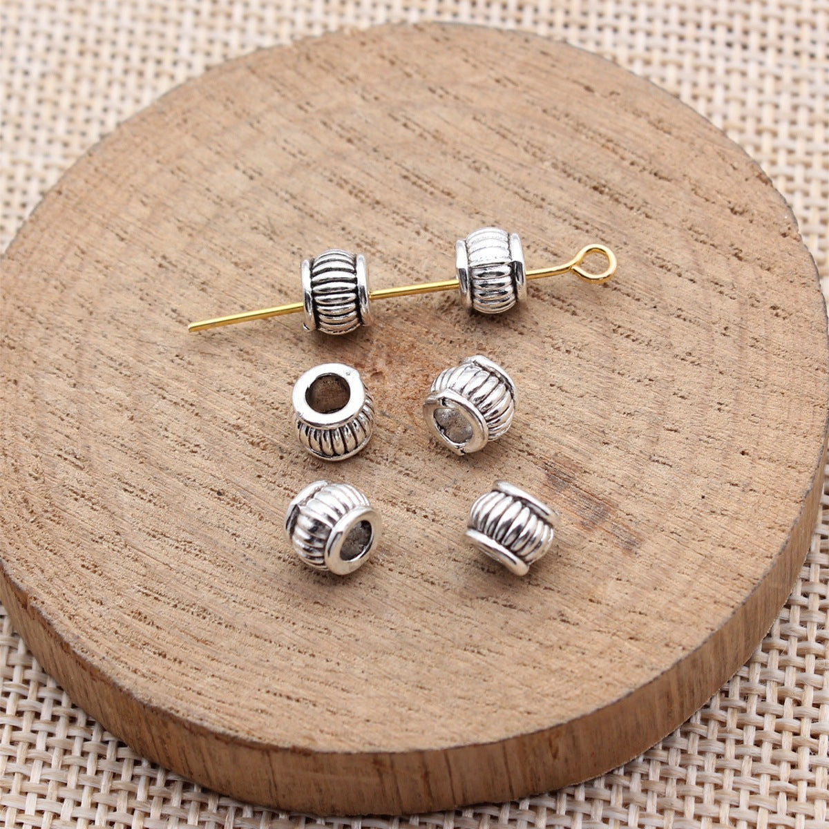 6.5x6.5x5.3mm 0.55g Multicolor Zinc Alloy Round Large Hole Spacer Beads for Bracelet Necklace DIY Making
