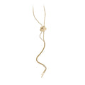 Long Floral Y Drop Necklace in Gold and Silver Tone view 5