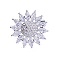 Small Marquise Crystal Sunflower Brooch in Gold or Silver Tone view 7