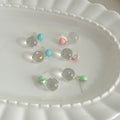 Clear Polka Dot Bubble Dangle Stud Earrings in Three Colors view 1