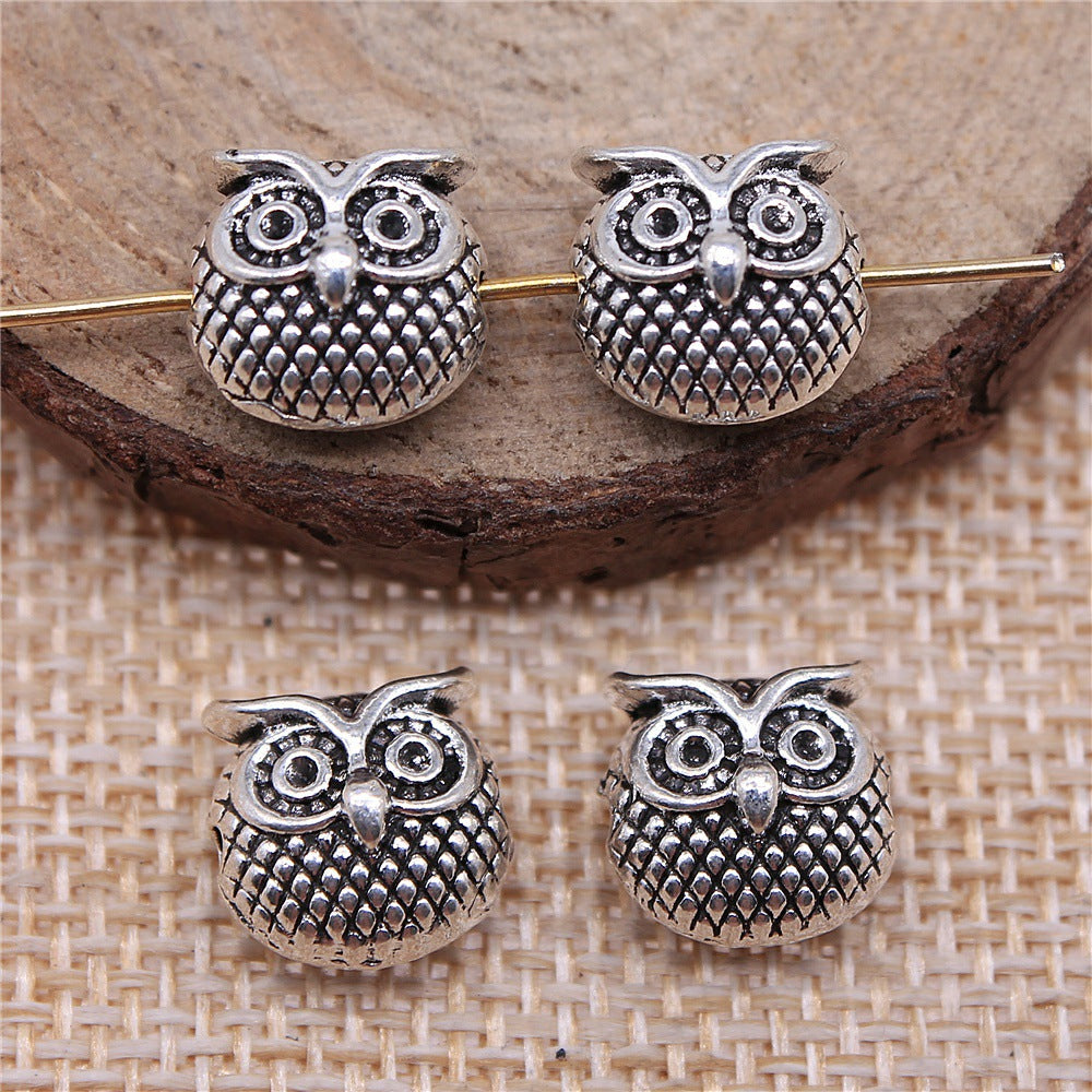 11x11x7mm 2.7g Multicolor Zinc Alloy Owl Loose Metal Cat Beads for DIY Bracelet Jewelry Making