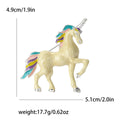 Rainbow Mane Unicorn Brooch with Polished Metal and Decorative Accents view 6