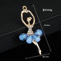 Gold-Tone Rhinestone Ballerina Dancer Charm Pendant Eight Colors view 4