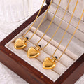 Gold Steel Heart Bottle Pendant Snake Chain Necklace Pair view 4