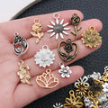 Gold-Tone Sunflower and Four-Leaf Clover Metal Charms with 6 Listed Options view 2