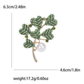 Crystal Leaf Branch Brooch With White Pearl in Two Colors view 6