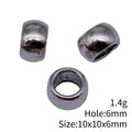 Blackened Silver Tone Smooth Large Hole Metal Bead view 3