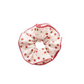 Strawberry Print Scrunchie and Blue Floral Scarf Hair Tie Set view 5