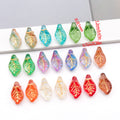 Mini Glass Leaf Beads With Through Holes in Ten Color Finishes view 1