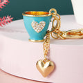 Heart Cup Keychains in Red Blue Pink and Assorted Color Options view 2