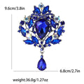 Oversized Crystal Teardrop Brooch With Polished Metal And Sculpted Decorative Details view 8