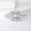Oval Filigree Rhinestone Brooch Clear Stones Gold or Silver view 2