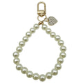 White Bead Wristlet Keychains With Butterfly And Rose Charms view 4