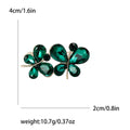 Pair of Crystal Butterflies Brooch in Green or Multicolor view 4