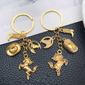 Antique Gold and Silver Western Horse Hat and Boot Charm Keychains view 1