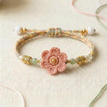 Crocheted Flower Bracelets In Five Colorful Floral Designs view 8