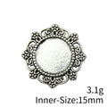 Ornate Round Cabochon Tray In Antique Silver And Antique Bronze For Jewelry Making view 5