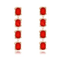 Red Gold Tone Square Crystal Five Designs Metal Necklace view 7