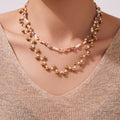 Gold Bead Stone Necklace Bracelet Set Ten Stone Options view 2