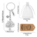 Silver Family Tree of Life Keychain Thank You Charm view 2