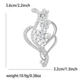Crystal Flower Leaf Brooch in Silver and Gold Tone view 6
