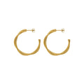 Twisted Double Rope C-Hoop Earrings Gold Steel Titanium view 5