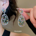 Gold And Silver Tone Multicolor Oval Drop Earrings view 3