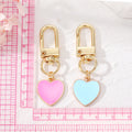 Gold Tone Enamel Heart Clip Keychains in Six Colors view 4