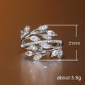 Clear Crystal Branch Leaf Wrap Ring Polished Jewelry Accessory view 5