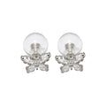 Pastel Butterfly Pearl Back Stud Earrings Statement Jewelry Pair view 5