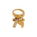 Stainless Steel Chunky Charm Rings Stone Drop Tassel Gold Silver view 5