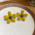 Flocked Flower Stud Earrings In Four Bright Colors view 6