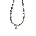 Gray Mixed Pearl Bead Necklace Square Crystal Pendant Drop view 5