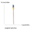 Rhinestone Wheat Ear Tassel Brooch Six Color Styles Long Drop view 11