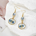 Gold Hook Pressed Flower Resin Drop Earrings 4 Style Mix view 2