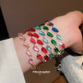 Oval Faceted Crystal Bracelets in Eight Bright Color Styles view 3