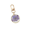 Gold Round Pressed Flower Resin Keychains Lobster Clasp 12 Styles view 5