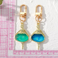 Gold Tone Resin Girl Silhouette Clip Keychains in Six Colors view 5