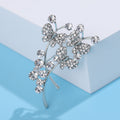 Crystal Butterfly Branch Brooch in Gold or Silver Tone view 4