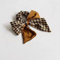 Houndstooth Bow Scrunchie Hair Ties Black Coffee 2 Colors view 7